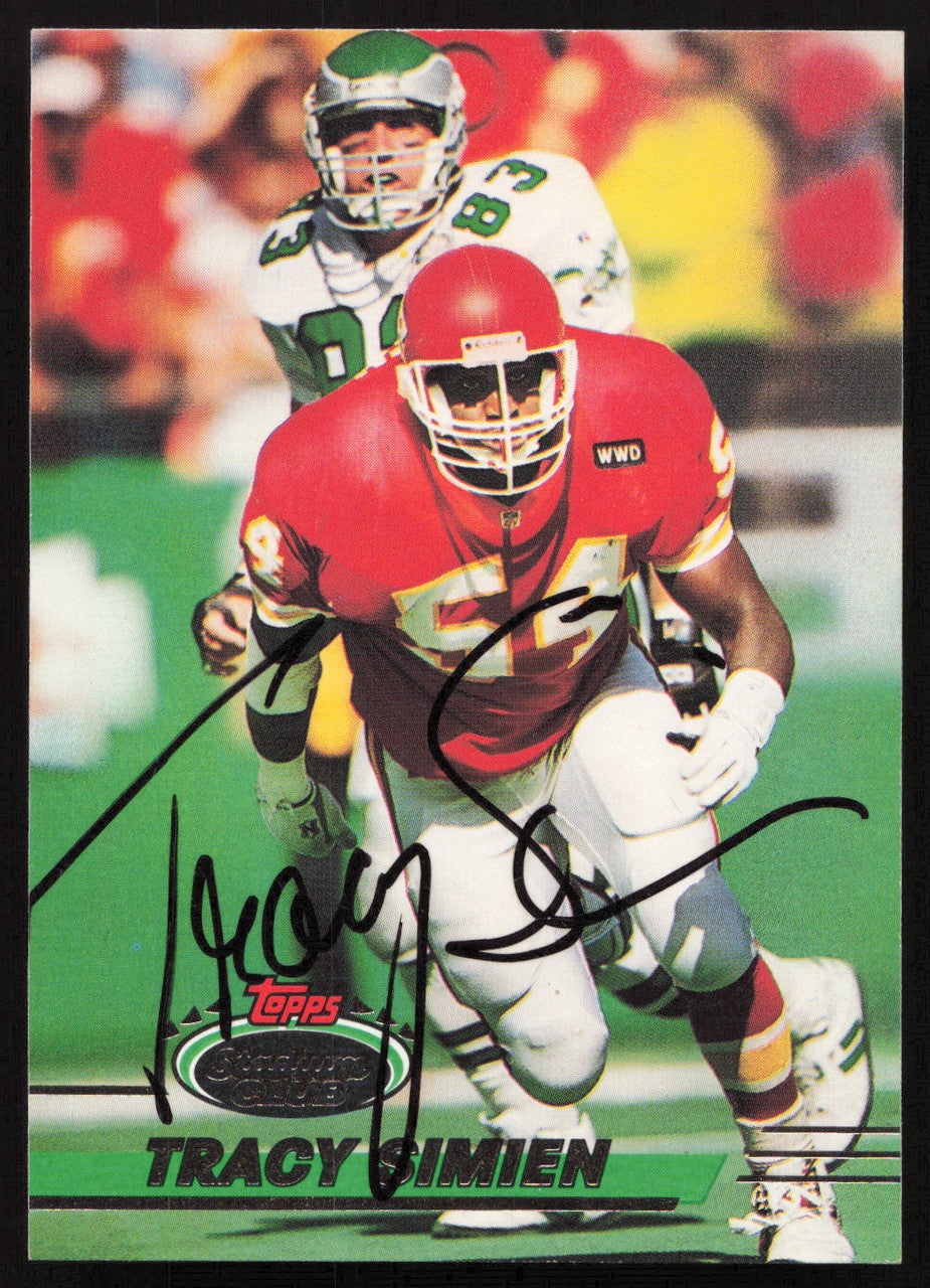 Tracy Simien Autographed 1993 Stadium Club Card #215 Kansas City Chiefs SKU #260982