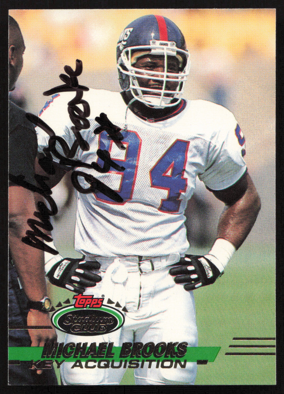 Michael Brooks Autographed 1993 Stadium Club Card #544 New York Giants SKU #260984
