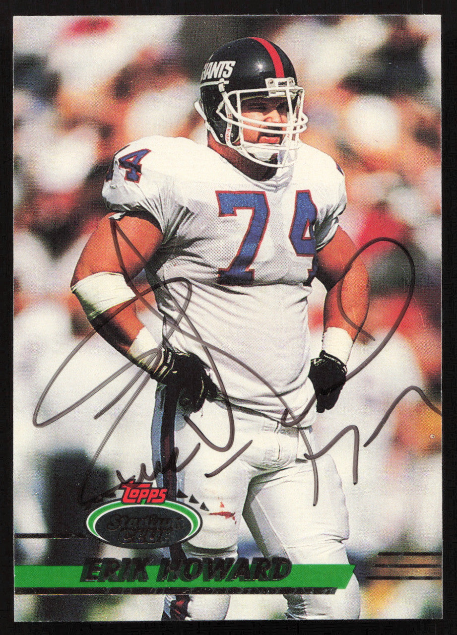 Erik Howard Autographed 1993 Stadium Club Card #433 New York Giants SKU #260989
