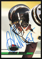 Chris Mims Autographed 1993 Stadium Club Card #135 San Diego Chargers SKU #260990