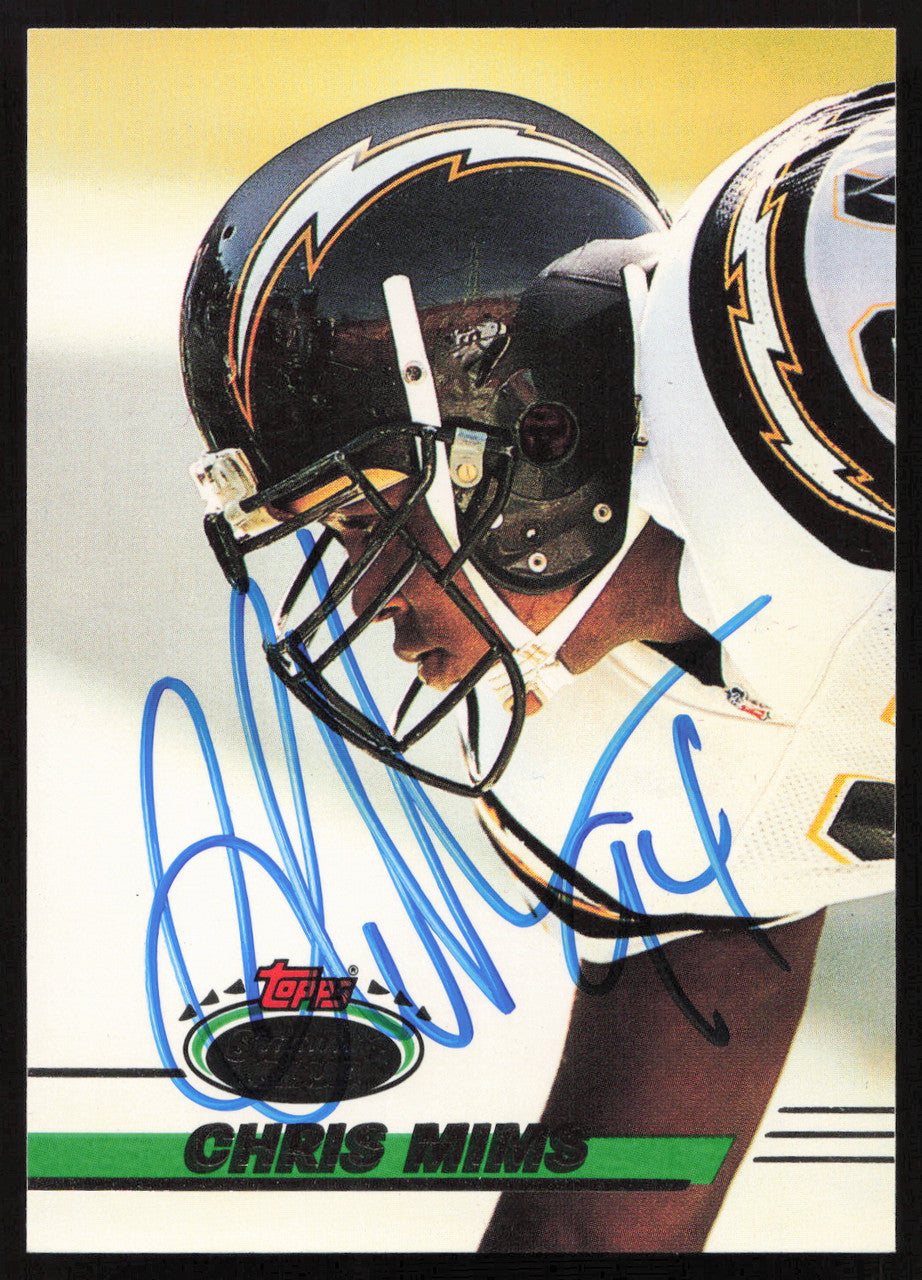 Chris Mims Autographed 1993 Stadium Club Card #135 San Diego Chargers SKU #260990