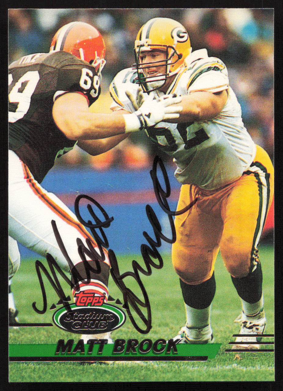 Matt Brock Autographed 1993 Stadium Club Card #336 Green Bay Packers SKU #260991