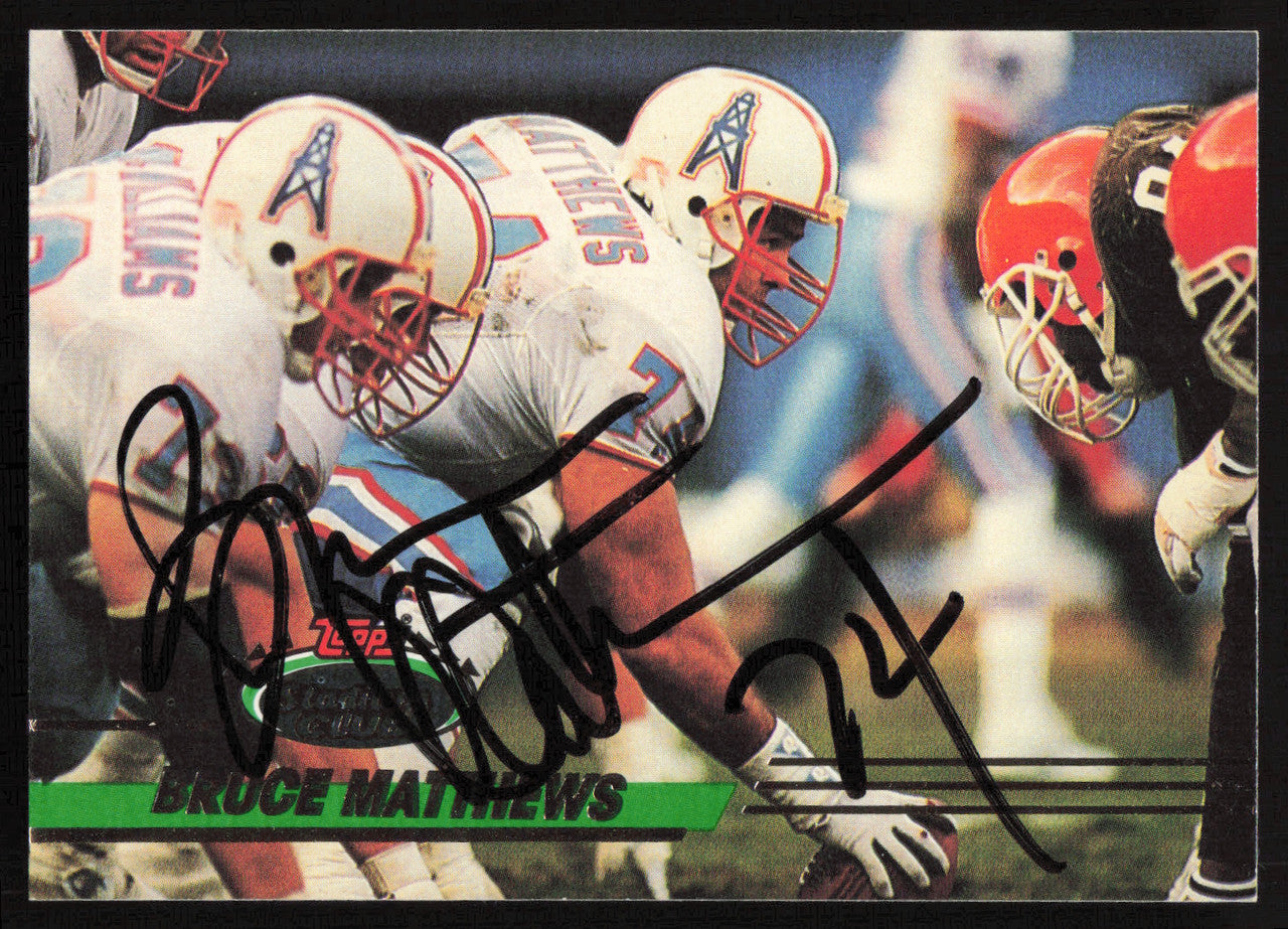 Bruce Matthews Autographed 1993 Stadium Club Card #305 Houston Oilers SKU #260993