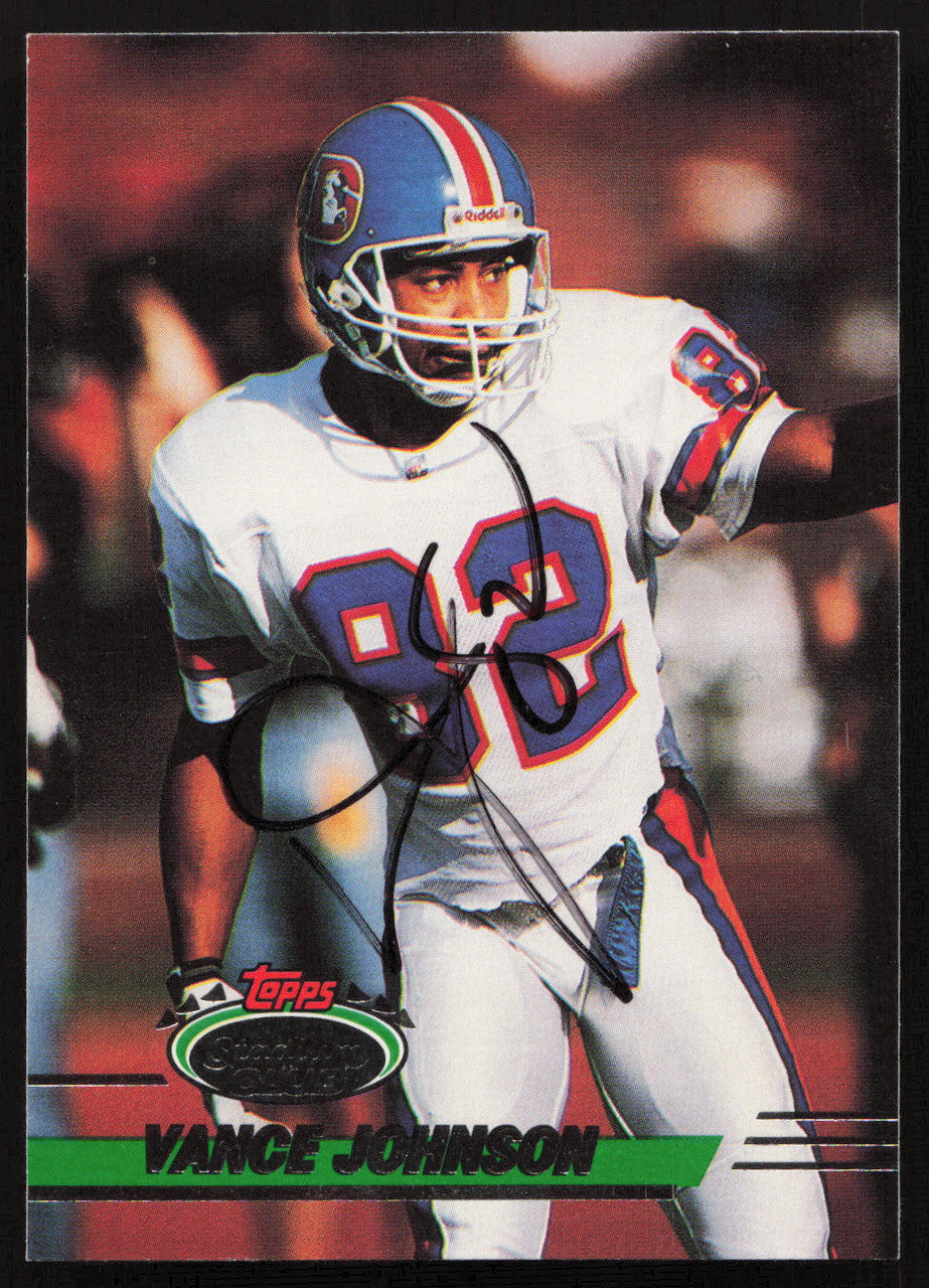 Vance Johnson Autographed 1993 Stadium Club Card #188 Denver Broncos SKU #260995