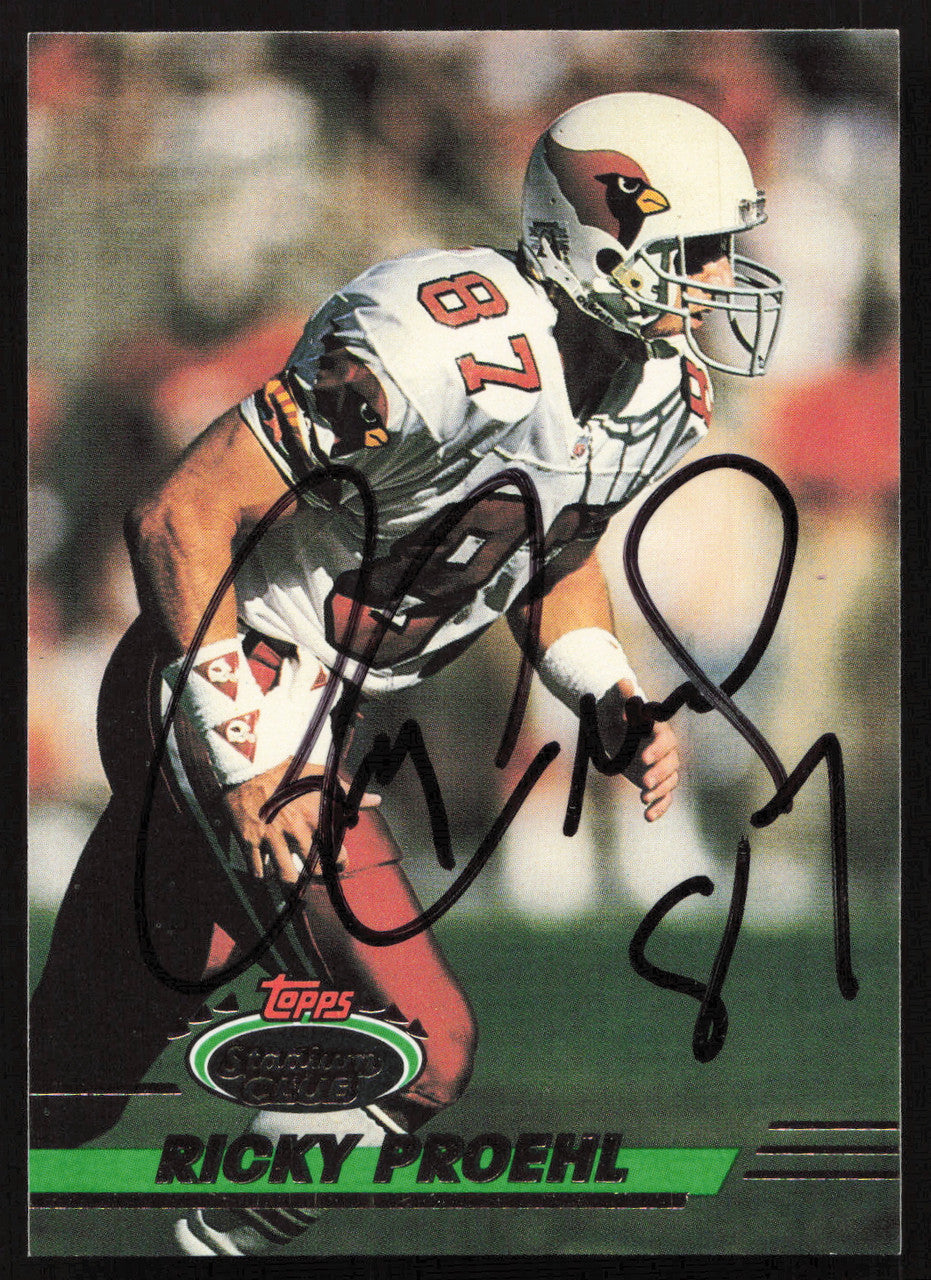 Ricky Proehl Autographed 1993 Stadium Club Card #212 Arizona Cardinals SKU #260998