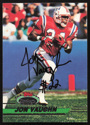 Jon Vaughn Autographed 1993 Stadium Club Card #198 New England Patriots SKU #261017