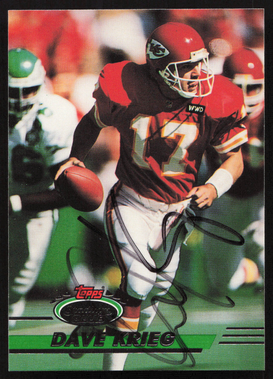 Dave Krieg Autographed 1993 Stadium Club Card #53 Kansas City Chiefs SKU #261024