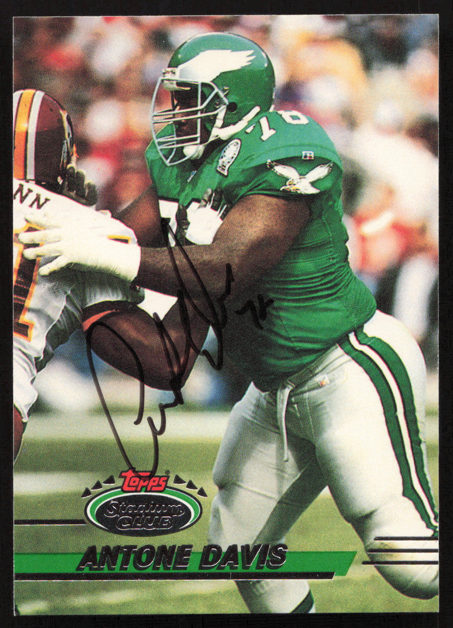 Antone Davis Autographed 1993 Stadium Club Card #306 Philadelphia Eagles SKU #261031