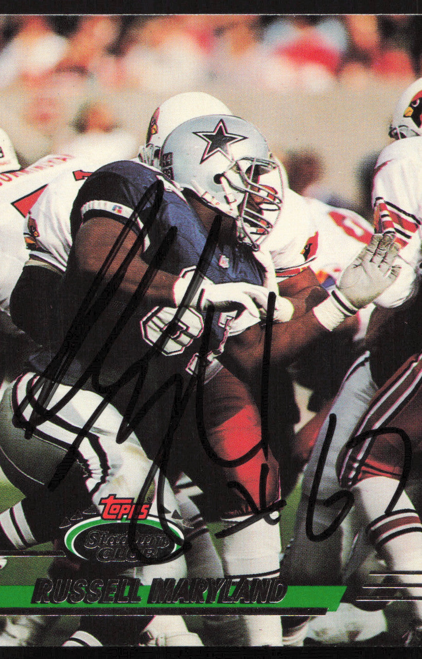Russell Maryland Autographed 1993 Stadium Club Card #204 Dallas Cowboys SKU #261044
