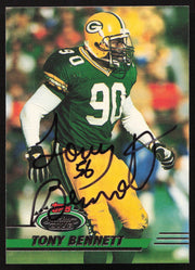 Tony Bennett Autographed 1993 Stadium Club Card #313 Green Bay Packers SKU #261045