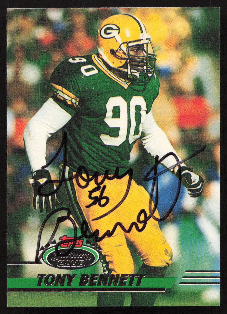 Tony Bennett Autographed 1993 Stadium Club Card #313 Green Bay Packers SKU #261045