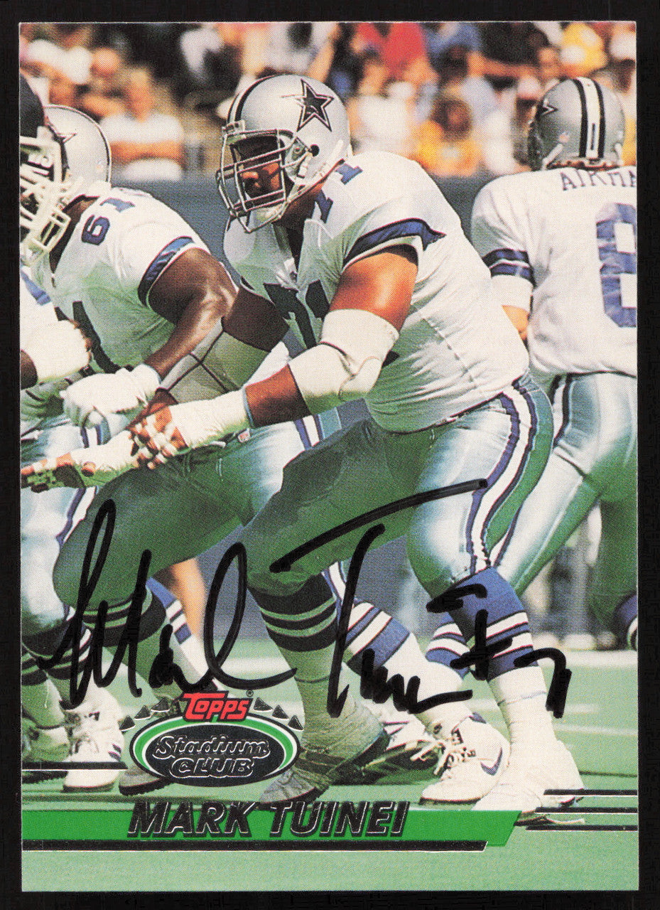 Mark Tuinei Autographed 1993 Stadium Club Card #449 Dallas Cowboys SKU #261046