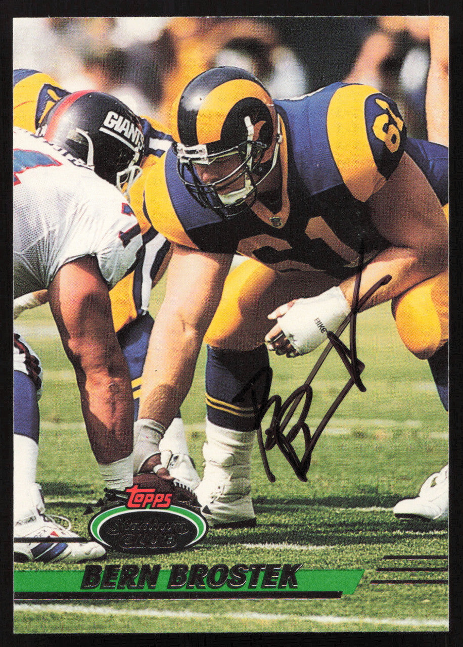 Bern Brostek Autographed 1993 Stadium Club Card #363 Los Angeles Rams SKU #261049