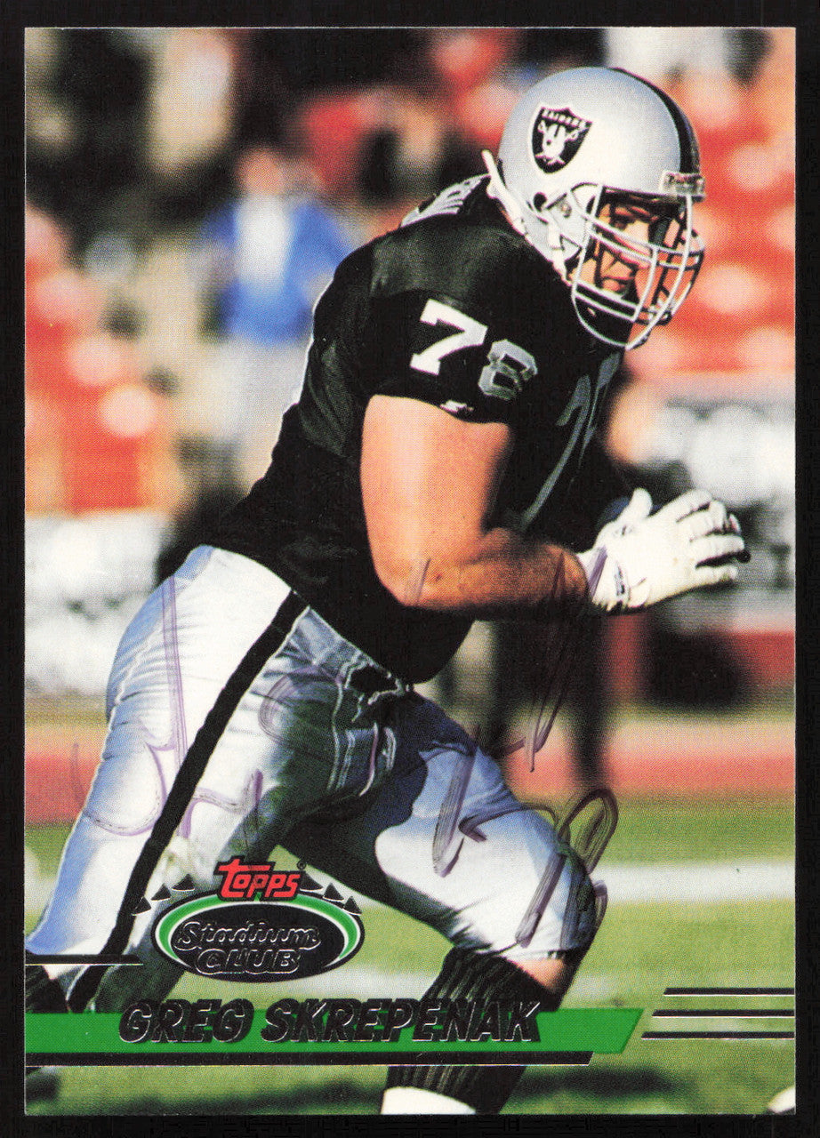 Greg Skrepenak Autographed 1993 Stadium Club Card #385 Los Angeles Raiders SKU #261051