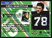 Greg Skrepenak Autographed 1993 Stadium Club Card #385 Los Angeles Raiders SKU #261051