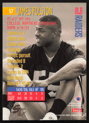 James Folston Autographed 1994 Stadium Club Card #57 Los Angeles Raiders SKU #261058