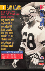 Sam Adams Autographed 1994 Stadium Club Rookie Card #6 Seattle Seahawks SKU #261066