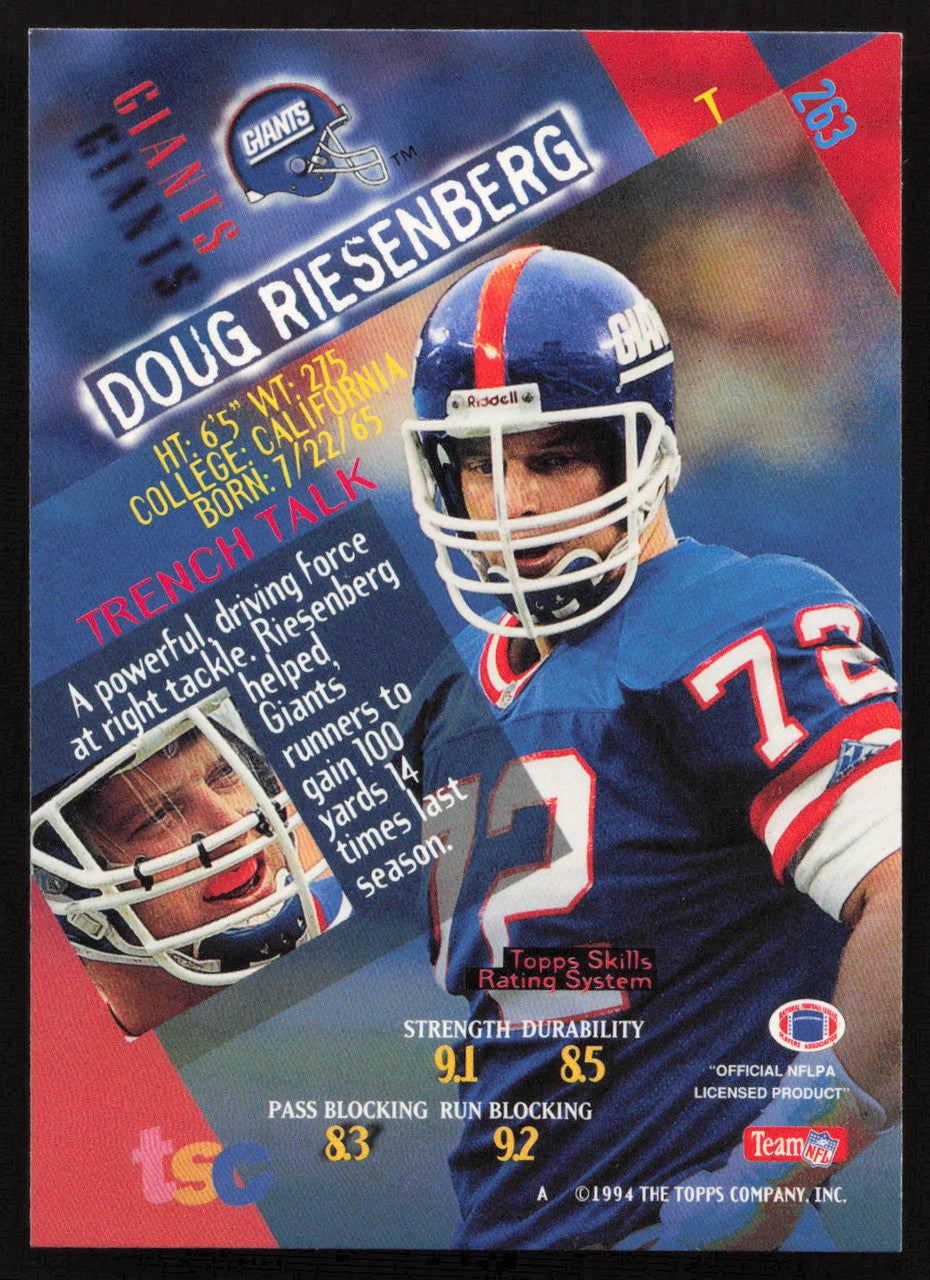 Doug Riesenberg Autographed 1994 Stadium Club Card #263 New York Giants SKU #261074