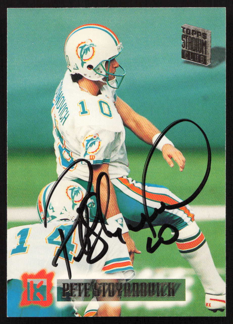 Pete Stoyanovich Autographed 1994 Stadium Club Card #315 Miami Dolphins SKU #261092