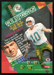 Pete Stoyanovich Autographed 1994 Stadium Club Card #315 Miami Dolphins SKU #261092