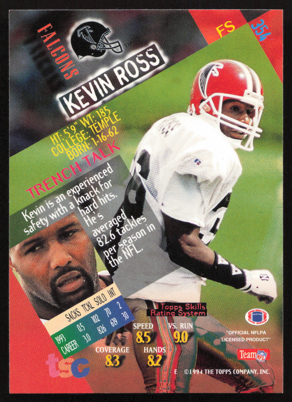 Kevin Ross Autographed 1994 Stadium Club Card #354 Kansas City Chiefs SKU #261093