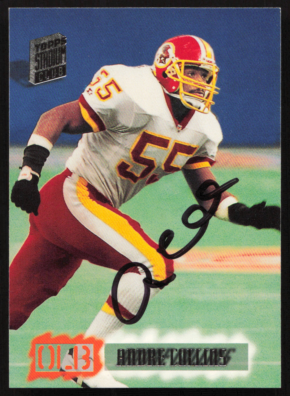 Andre Collins Autographed 1994 Stadium Club Card #34 Washington Redskins SKU #261097