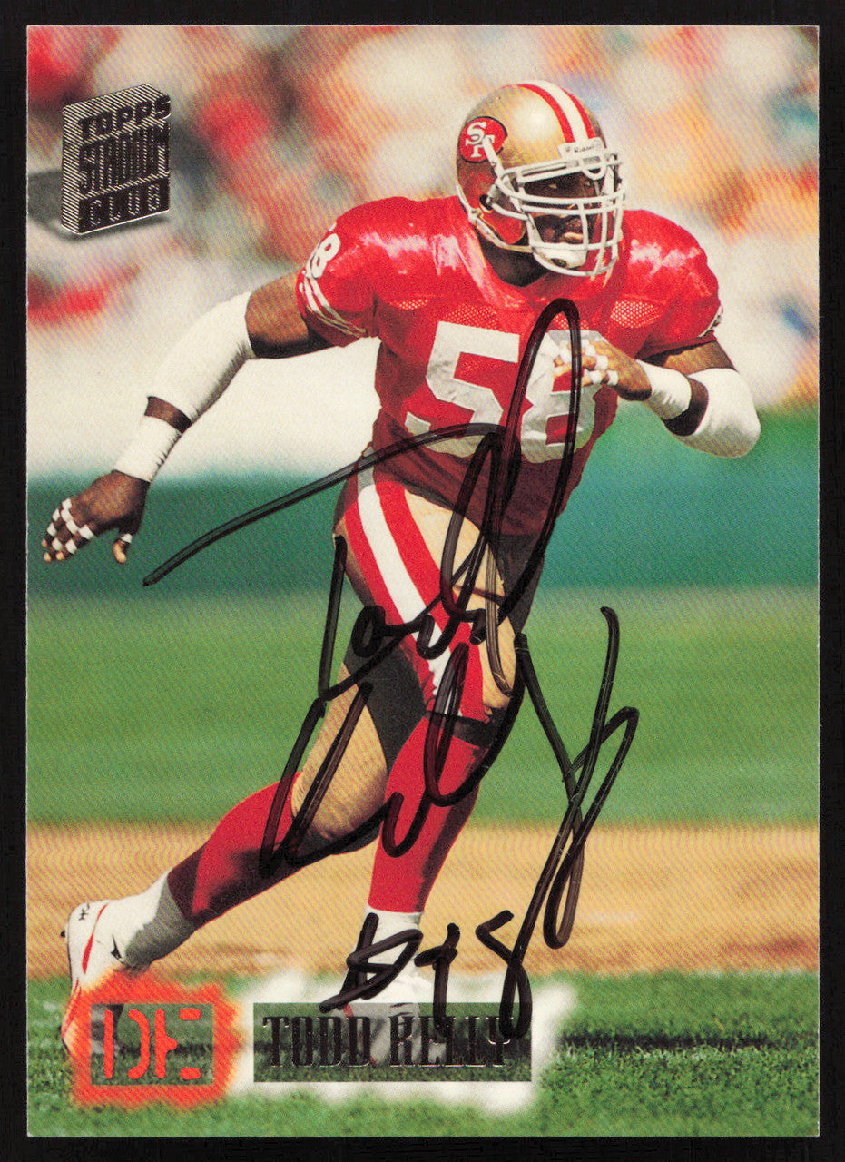 Todd Kelly Autographed 1994 Stadium Club Card #533 San Francisco 49ers SKU #261116