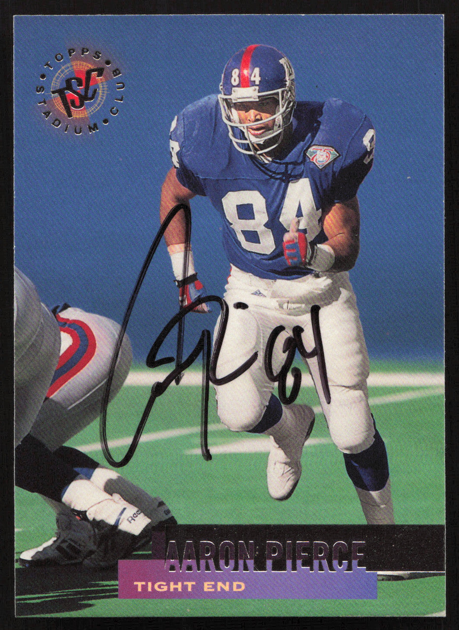 Aaron Pierce Autographed 1995 Stadium Club Card #14 New York Giants SKU #261123