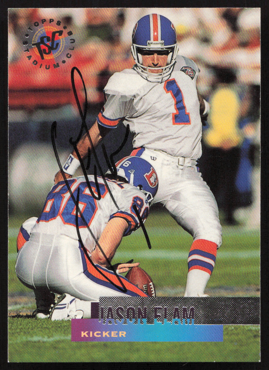 Jason Elam Autographed 1995 Stadium Club Card #231 Denver Broncos SKU #261131