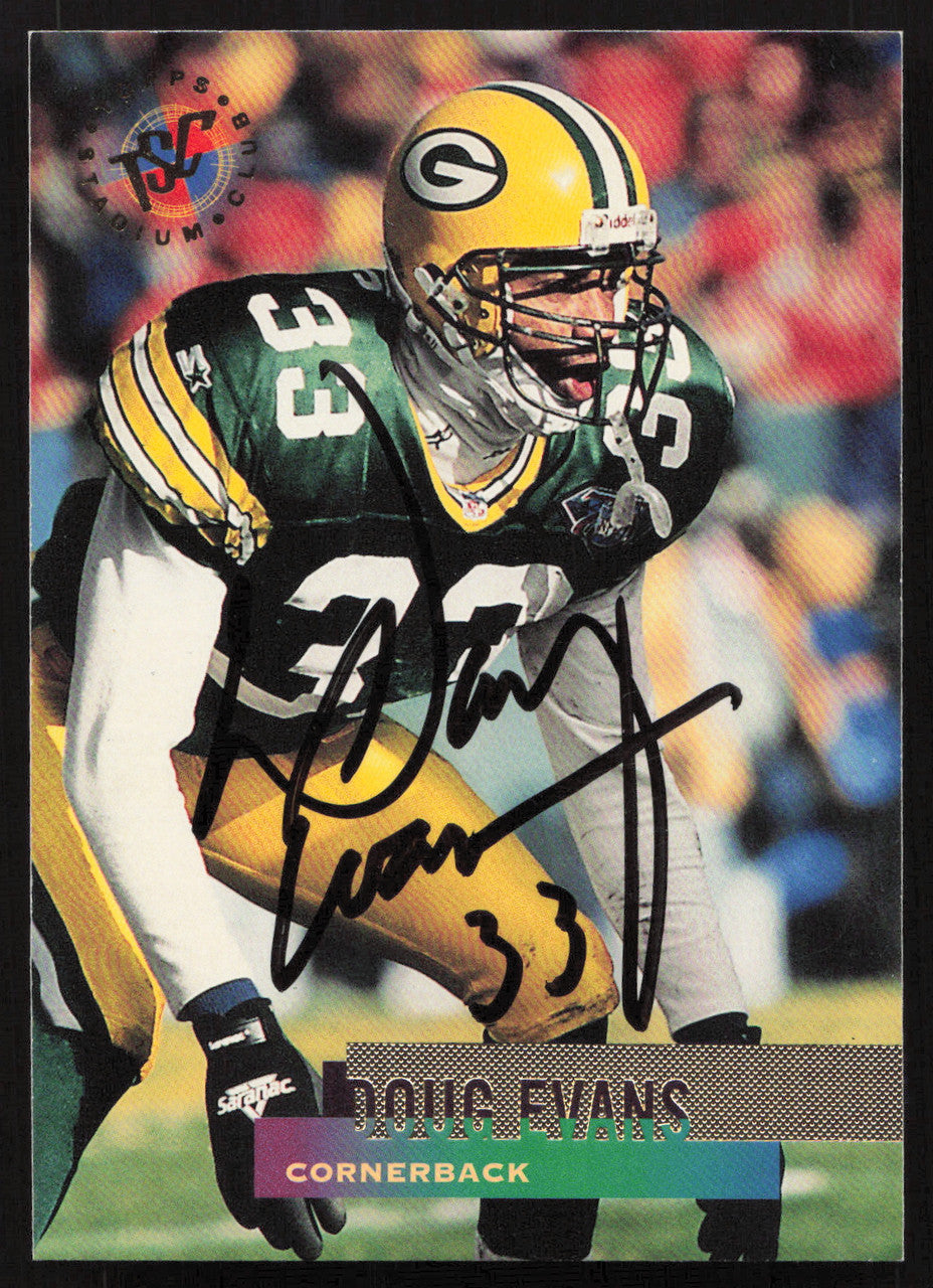 Doug Evans Autographed 1995 Stadium Club Card #357 Green Bay Packers SKU #261139