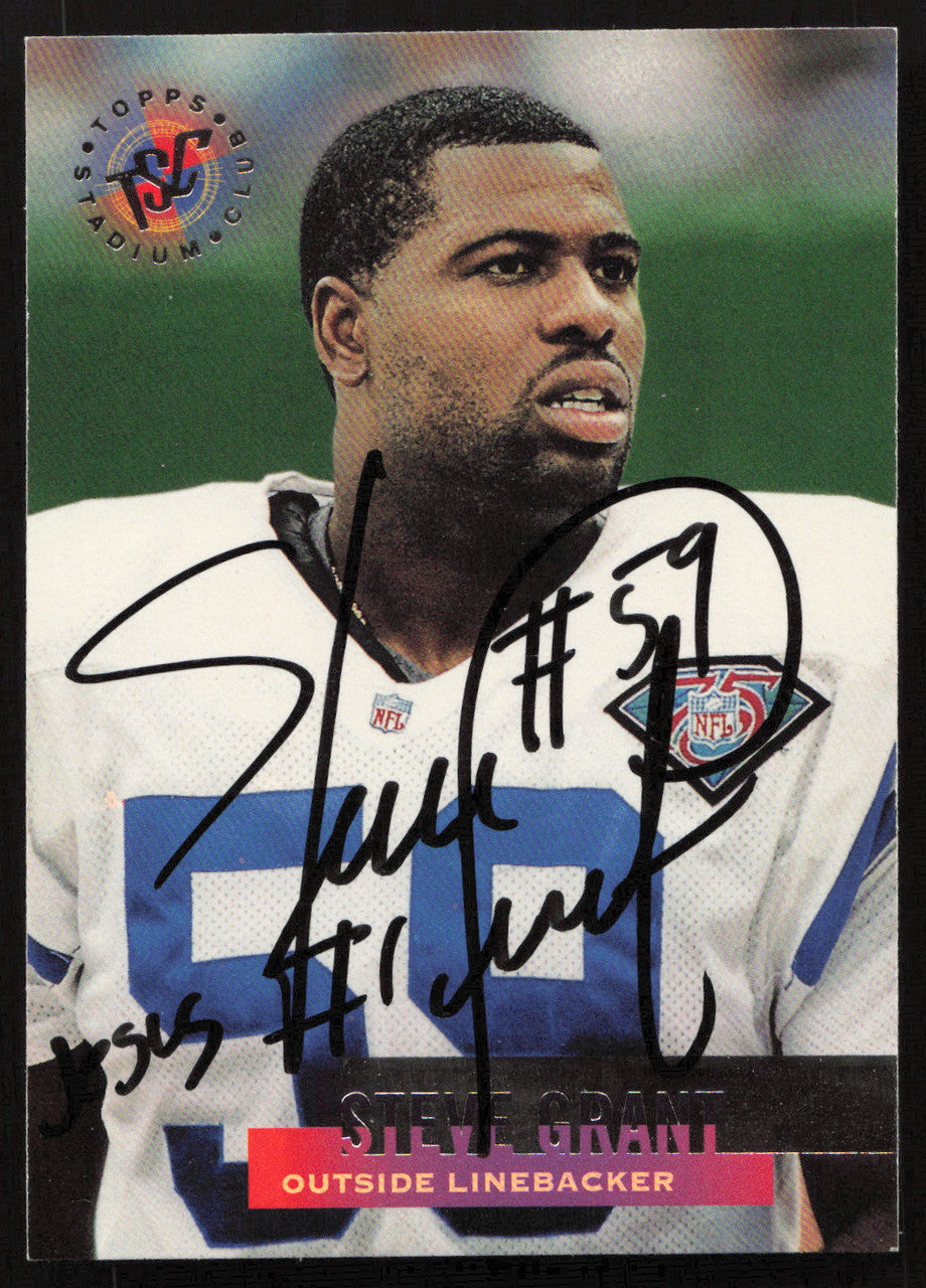Steve Grant Autographed 1995 Stadium Club Card #16 Indianapolis Colts SKU #261149