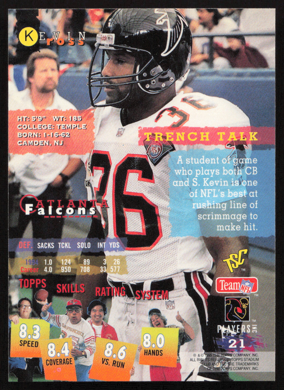 Kevin Ross Autographed 1995 Stadium Club Card #21 Atlanta Falcons SKU #261158