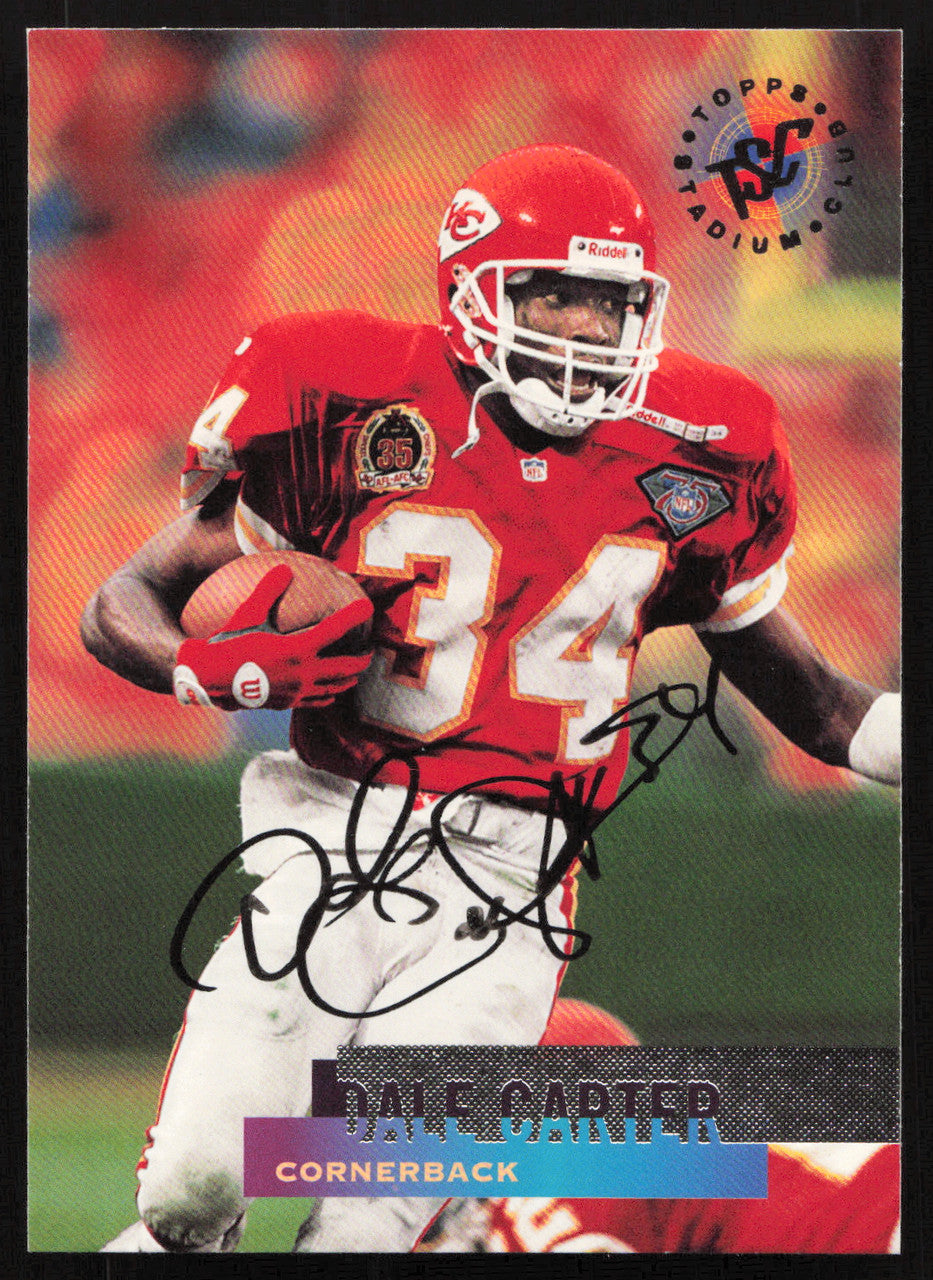 Dale Carter Autographed 1995 Stadium Club Card #12 Kansas City Chiefs SKU #261162