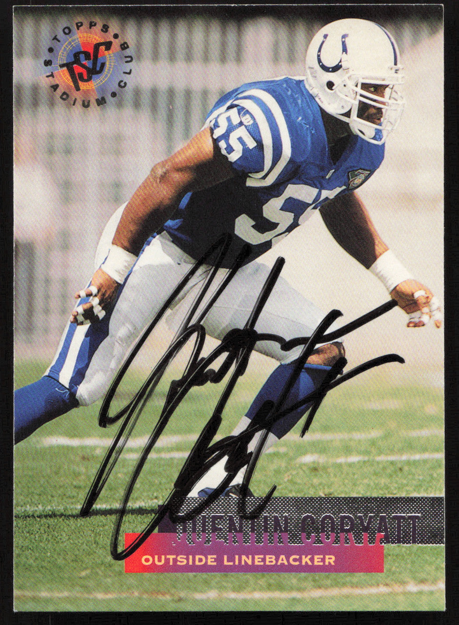 Quentin Coryatt Autographed 1995 Stadium Club Card #282 Indianapolis Colts SKU #261168