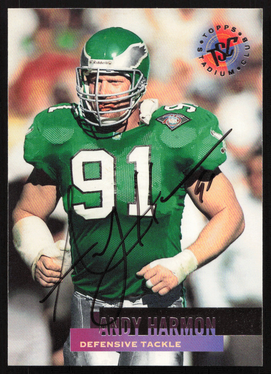 Andy Harmon Autographed 1995 Stadium Club Card #19 Philadelphia Eagles SKU #261176