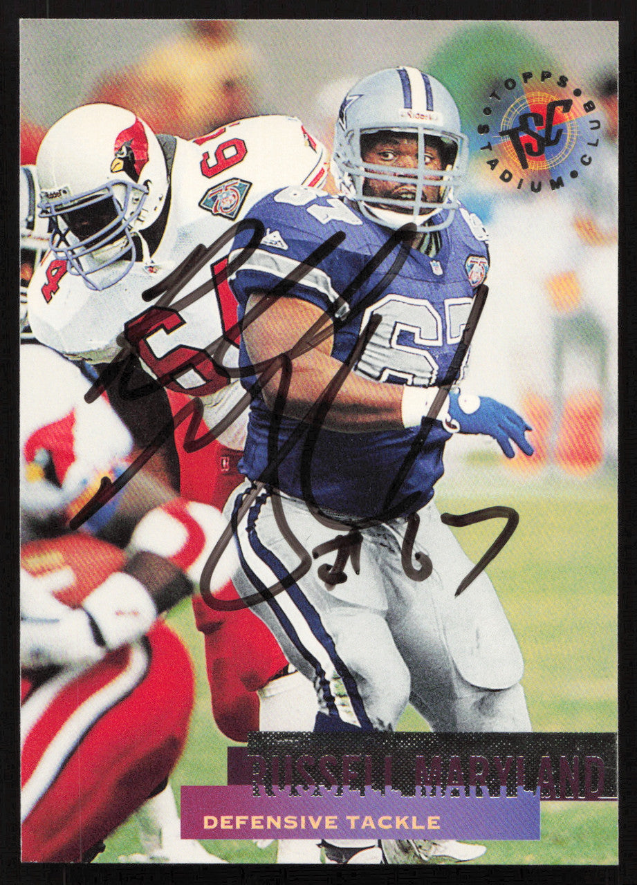 Russell Maryland Autographed 1995 Stadium Club Card #239 Dallas Cowboys SKU #261177