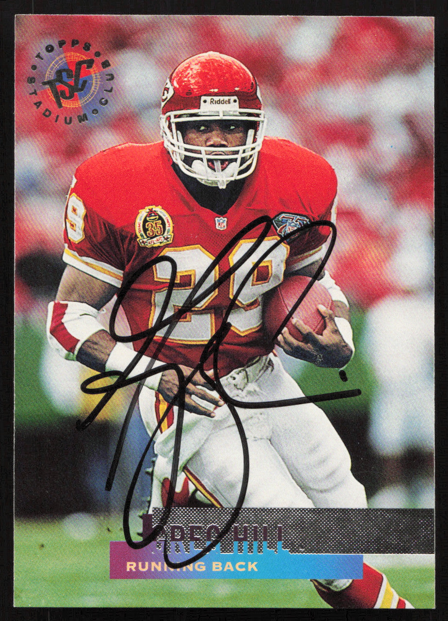 Greg Hill Autographed 1995 Stadium Club Card #269 Kansas City Chiefs SKU #261186