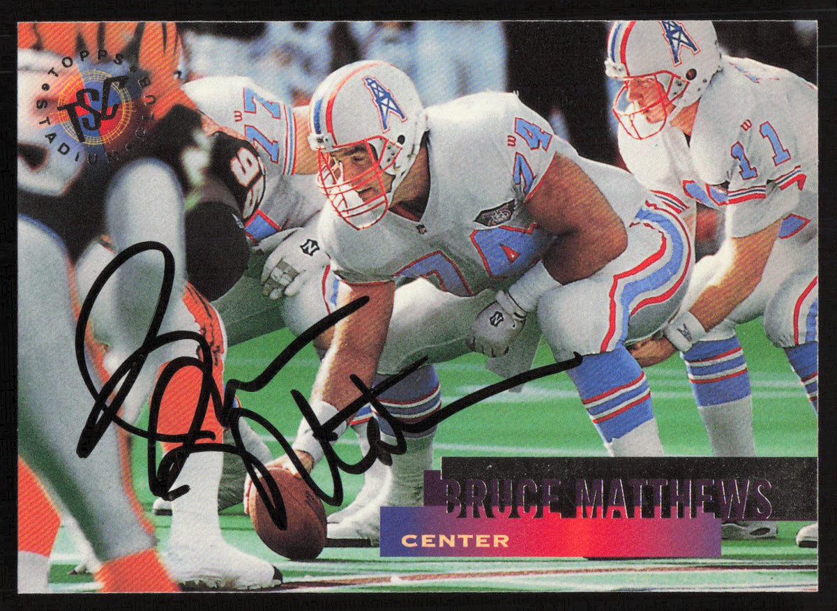 Bruce Matthews Autographed 1995 Stadium Club Card #52 Houston Oilers SKU #261198