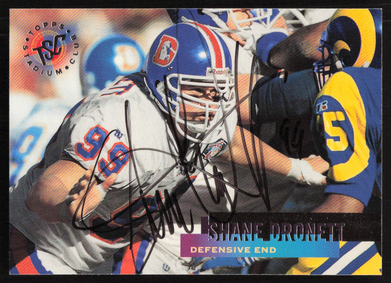 Shane Dronett Autographed 1995 Stadium Club Card #42 Denver Broncos SKU #261199