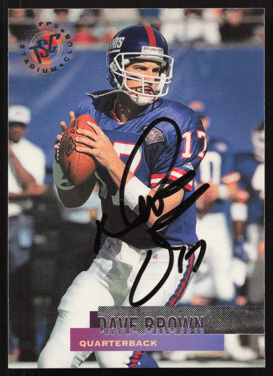 Dave Brown Autographed 1995 Stadium Club Card #310 New York Giants SKU #261206