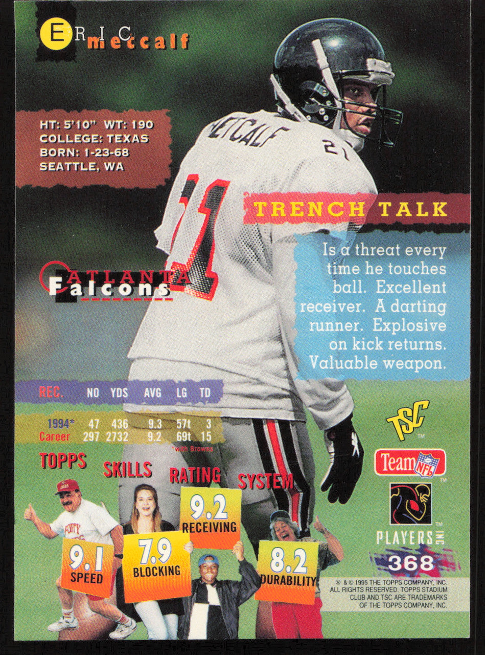 Eric Metcalf Autographed 1995 Stadium Club Card #368 Atlanta Falcons SKU #261211