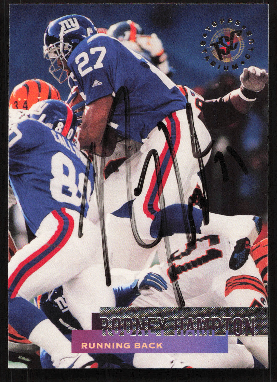 Rodney Hampton Autographed 1995 Stadium Club Card #90 New York Giants SKU #261214