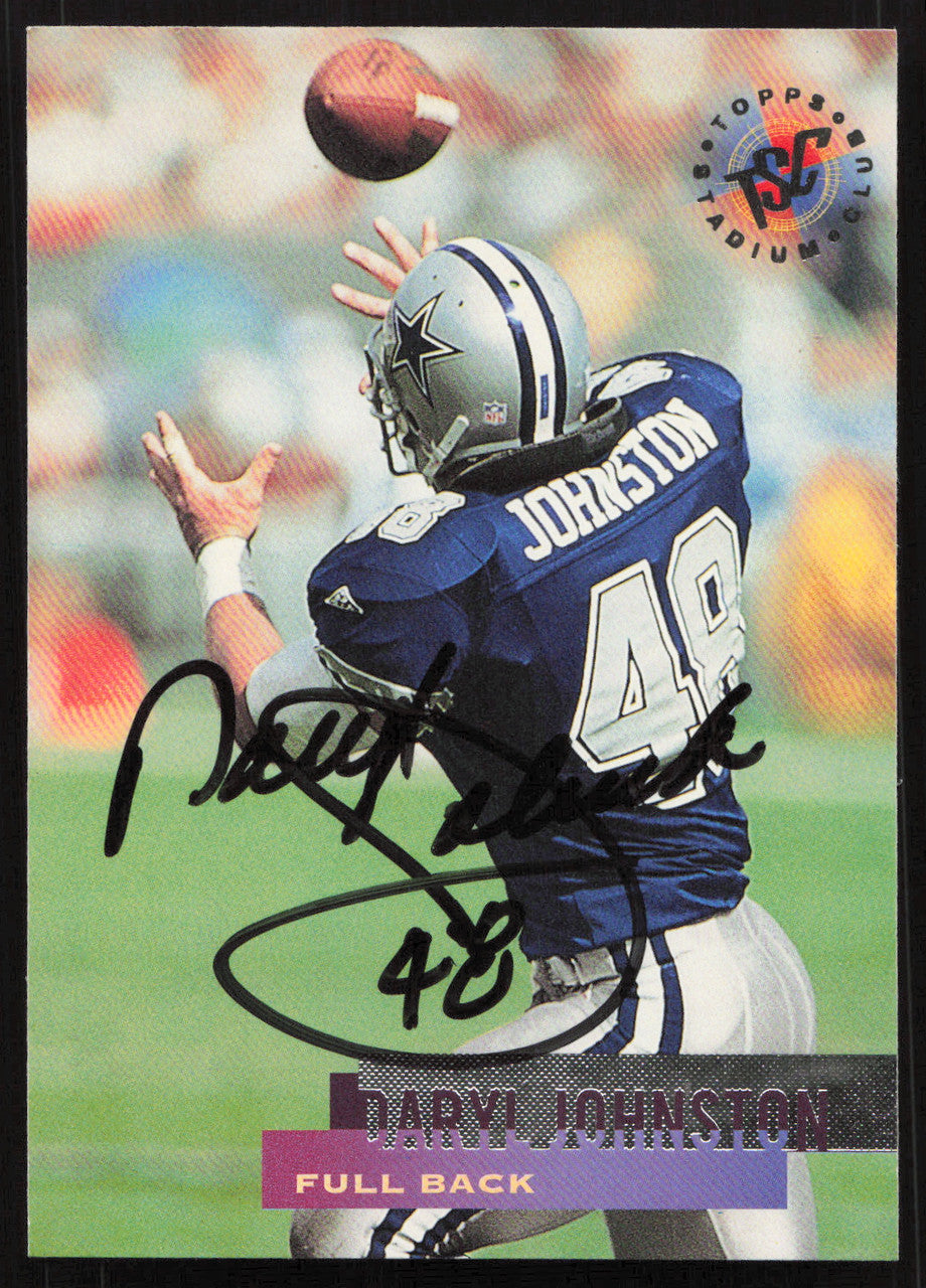 Daryl Johnston Autographed 1995 Stadium Club Card #402 Dallas Cowboys SKU #261215