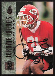Jerome Woods Autographed 1996 Stadium Club Rookie Card #142 Kansas City Chiefs SKU #261219