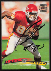 Lake Dawson Autographed 1996 Stadium Club Card #203 Kansas City Chiefs SKU #261223
