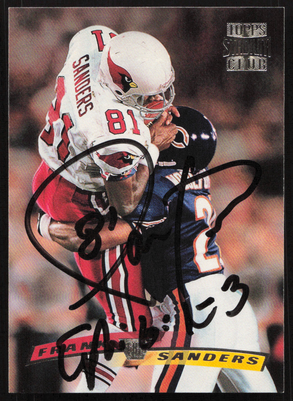 Frank Sanders Autographed 1996 Stadium Club Card #85 Arizona Cardinals SKU #261224