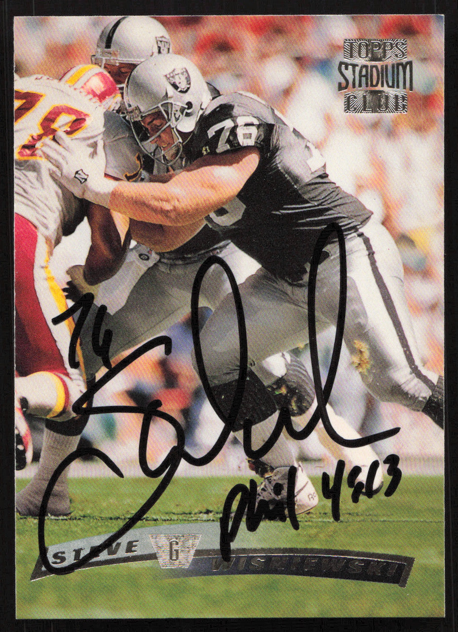 Steve Wisniewski Autographed 1996 Stadium Club Card #277 Los Angeles Raiders SKU #261227