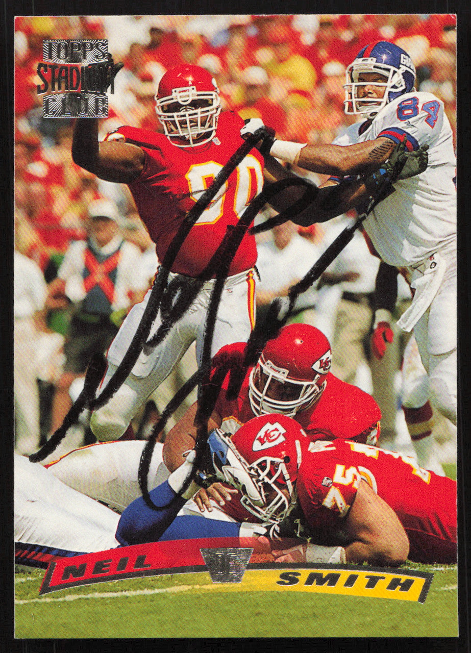 Neil Smith Autographed 1996 Stadium Club Card #70 Kansas City Chiefs SKU #261228
