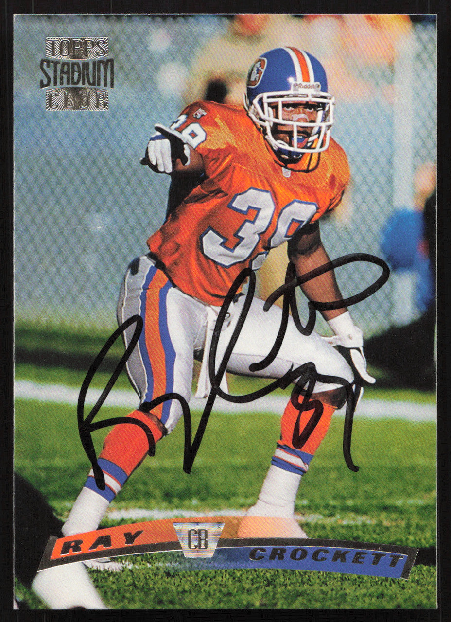 Ray Crockett Autographed 1996 Stadium Club Card #234 Denver Broncos SKU #261229