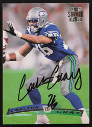 Carlton Gray Autographed 1996 Stadium Club Card #256 Seattle Seahawks SKU #261239